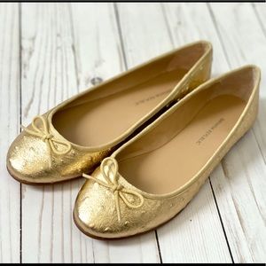 Banana Republic Gold Robin Leather Ballet Flats
